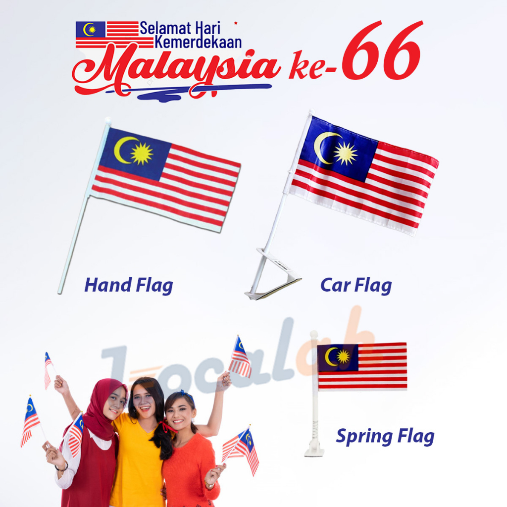 Hand Flag Malaysia Bendera Tangan Jalur Gemilang Spring Flag Car Flag Motor Flag