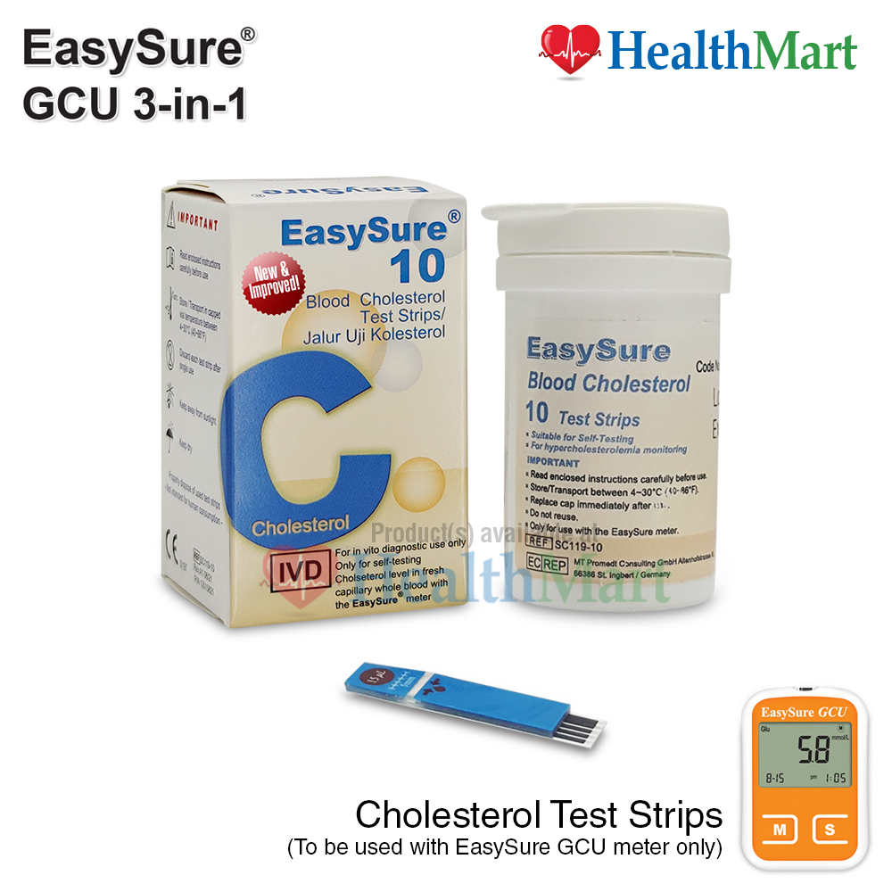 EasySure Cholesterol Test Strips 10's (NEW & IMPROVED!) ( Expiry 06/