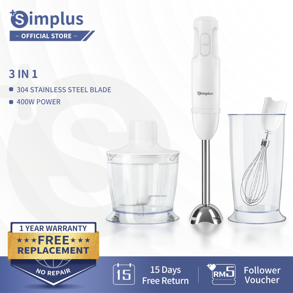 Simplus 3 In 1 Multifunction Blender Food Processor Egg Beater Meat