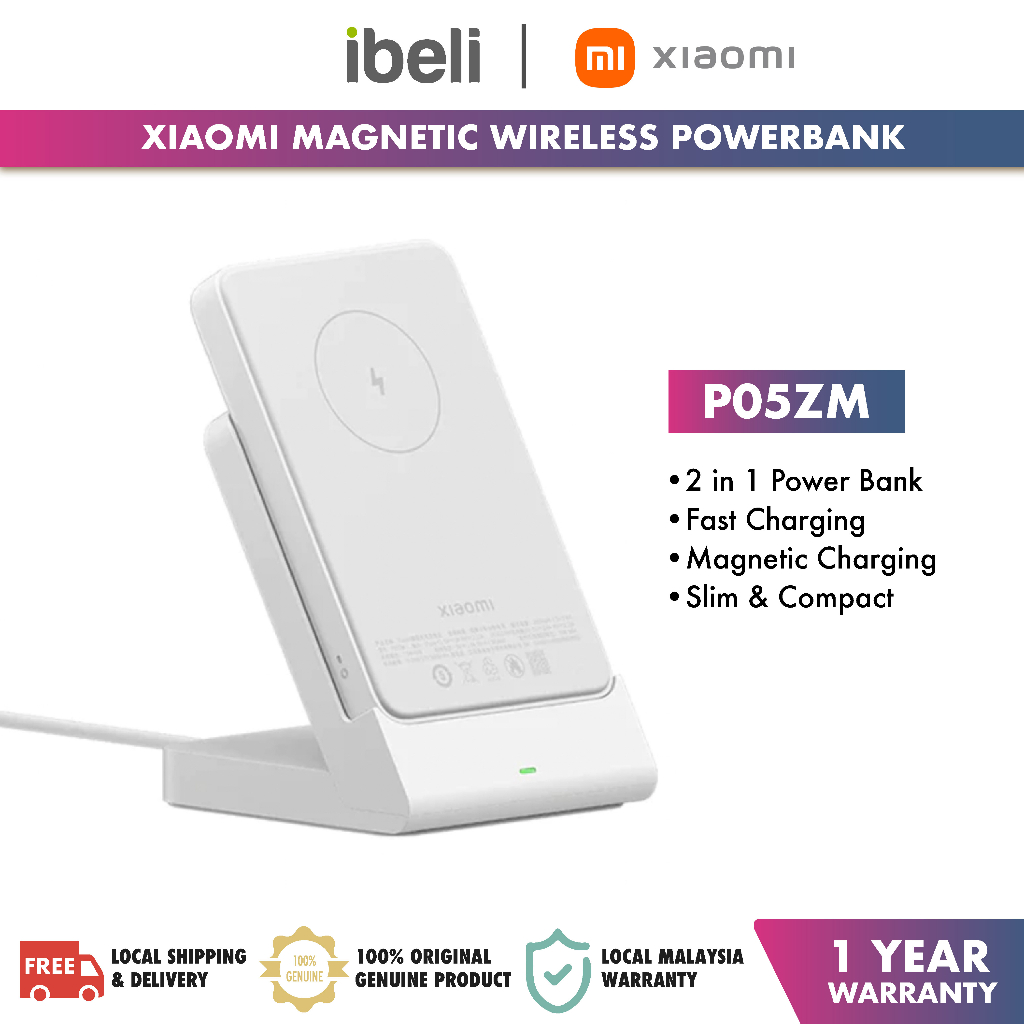 Xiaomi Magnetic Wireless Charging 5000mAh Power Bank 2 in 1 Magnetic ...