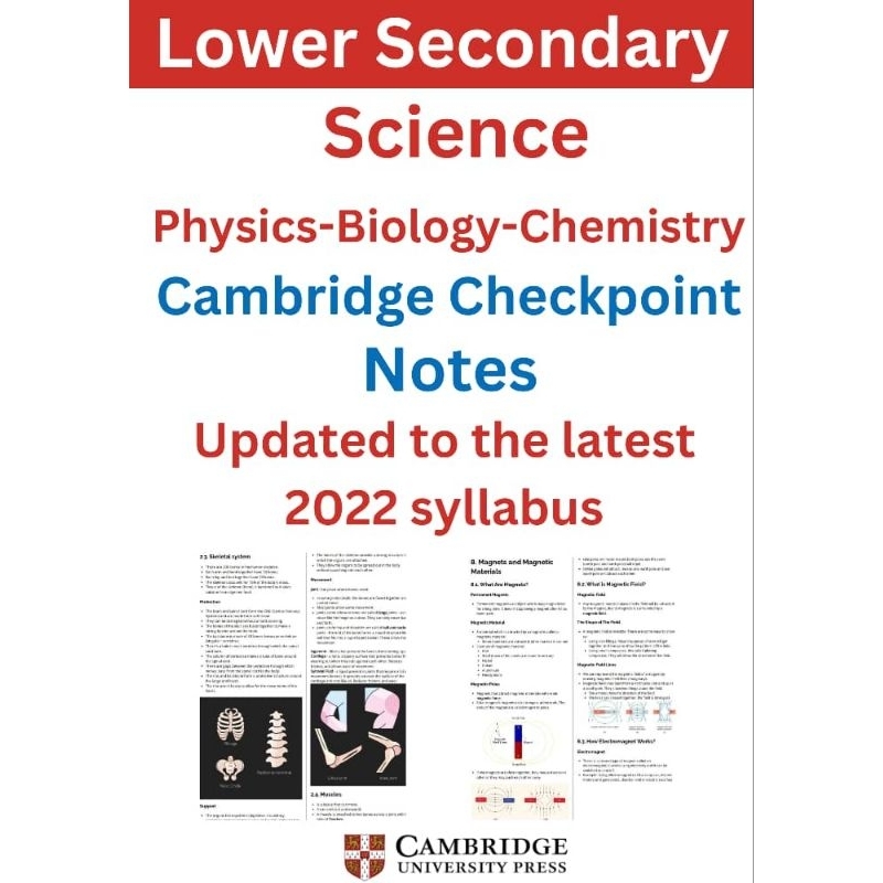 SC.52🌟Lower Secondary🌟Science🌟Cambridge Checkpoint Revision Notes🌟2022 ...