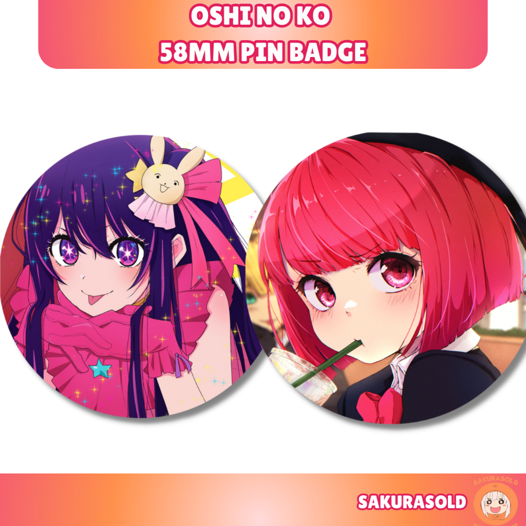 Oshi No Ko Pin Badge 58mm Badges Oshi Badges Ruby Aqua Ai Pin Anime ...
