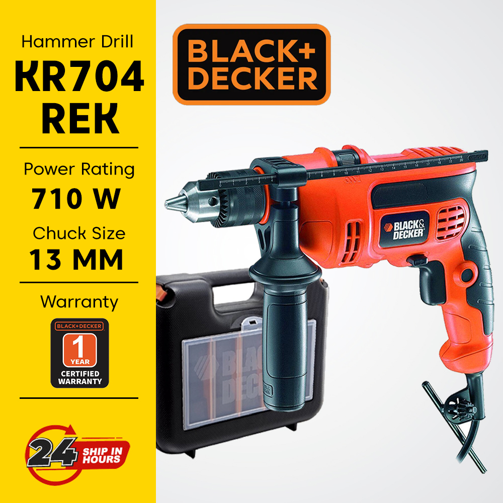 BLACK DECKER 710W CORDED HAMMER DRILL KR704REK Shopee Malaysia