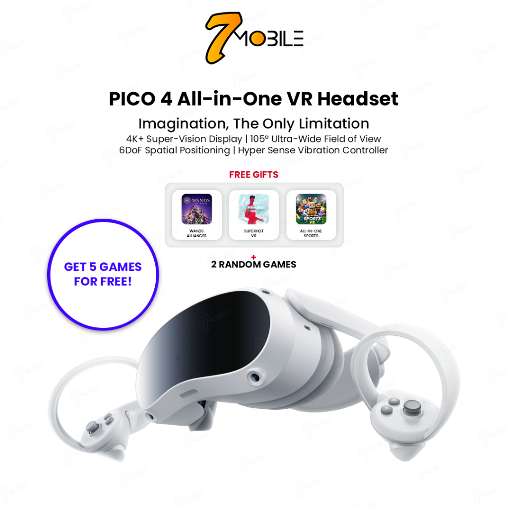 PICO 4 All-in-One VR Headset [8GB+128GB / 8GB+ 256GB] + Free PICO 4 VR ...