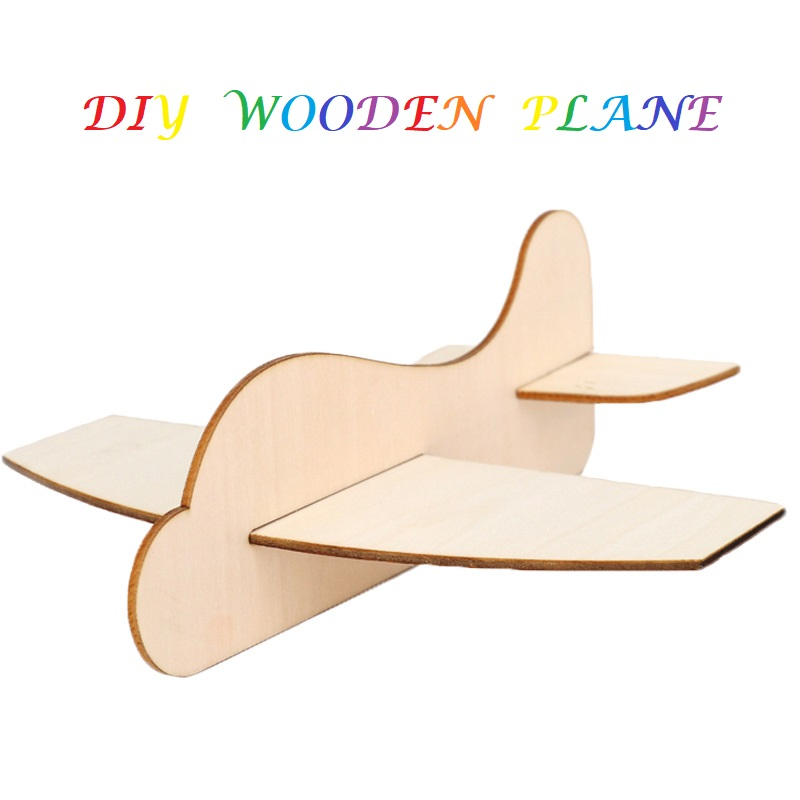 DIY Craft Wooden Plane for Kids Art Painting Wood Airplane Aeroplane ...