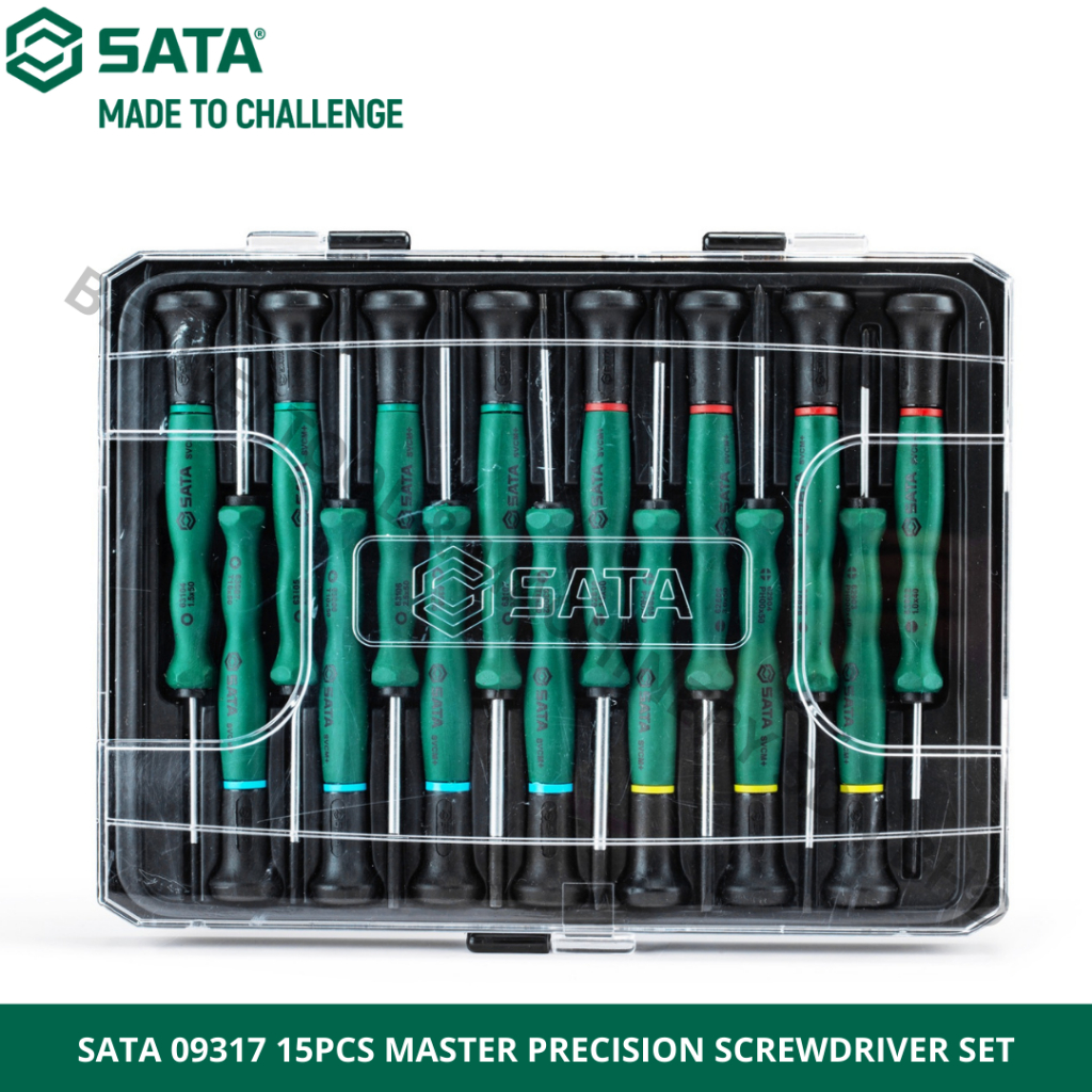 (ND) SATA 09317 15PCS MASTER PRECISION SCREWDRIVER SET / SLOTTED ...