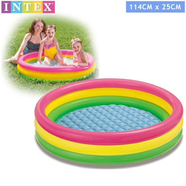 [LEM] INTEX 57412 (NP24) Sunset Glow Three Rings Soft Inflatable Floor ...