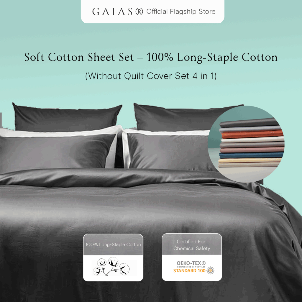 GAIAS Signature Soft Cotton Bed Sheet Set - 100% Long-Staple Cotton ...