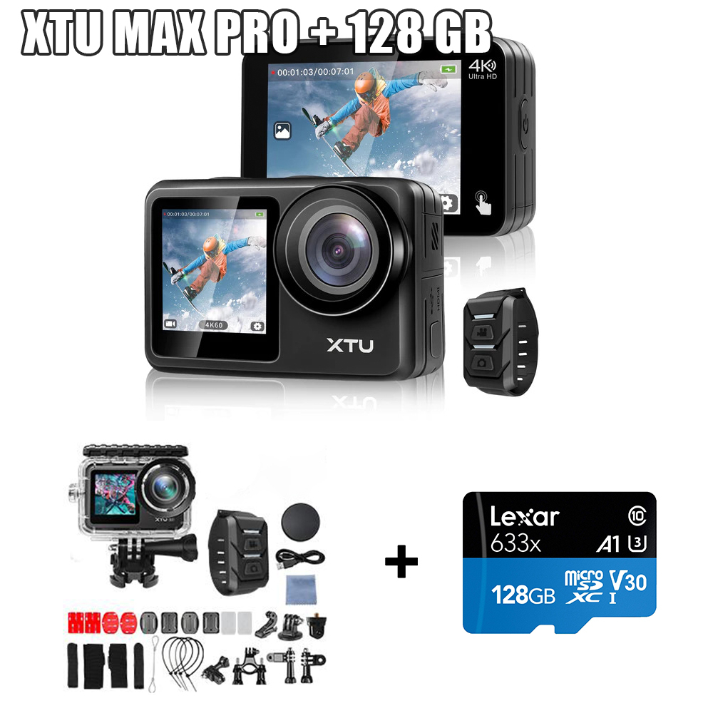 Xtu Max Pro 4K60 WiFi Action Camera Waterproof Body Dual Touch Screen  Display SuperSmooth Akaso Brave 8 Akaso Brave 7