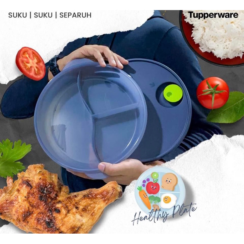 Tupperware Crystalwave Large Divided Dinner Dish