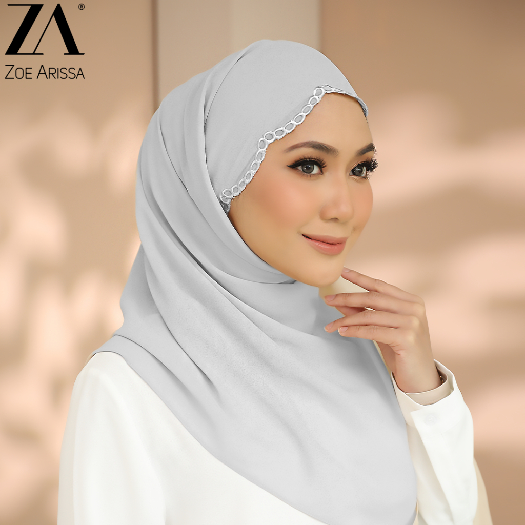 ZOE ARISSA TUDUNG SHAWL RAYA HAJI 2024 SULAM CHIFFON 1.8 METER Huliana