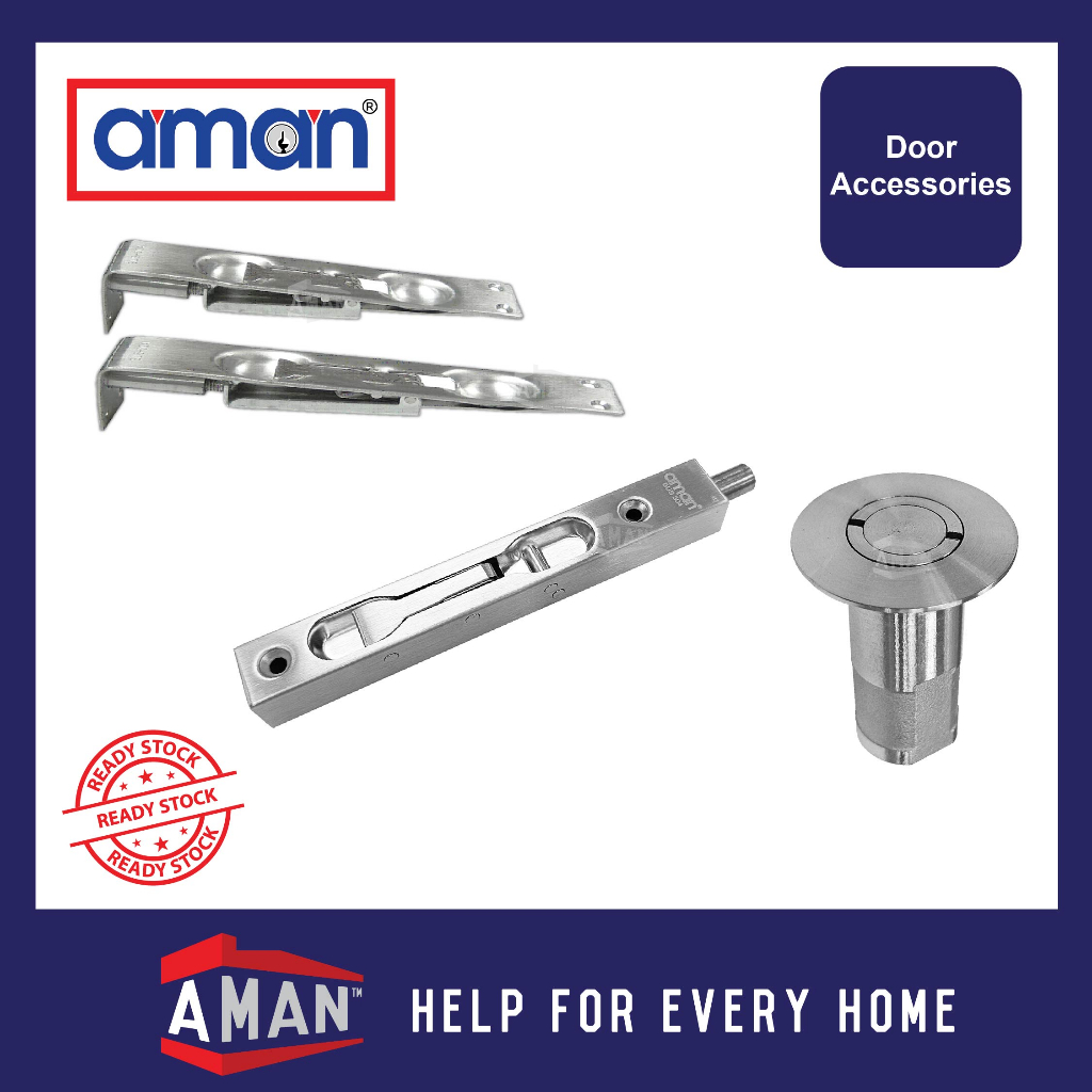 AMAN Stainless Steel Flush Bolt Box Square Lever Flush Bolt Concealed