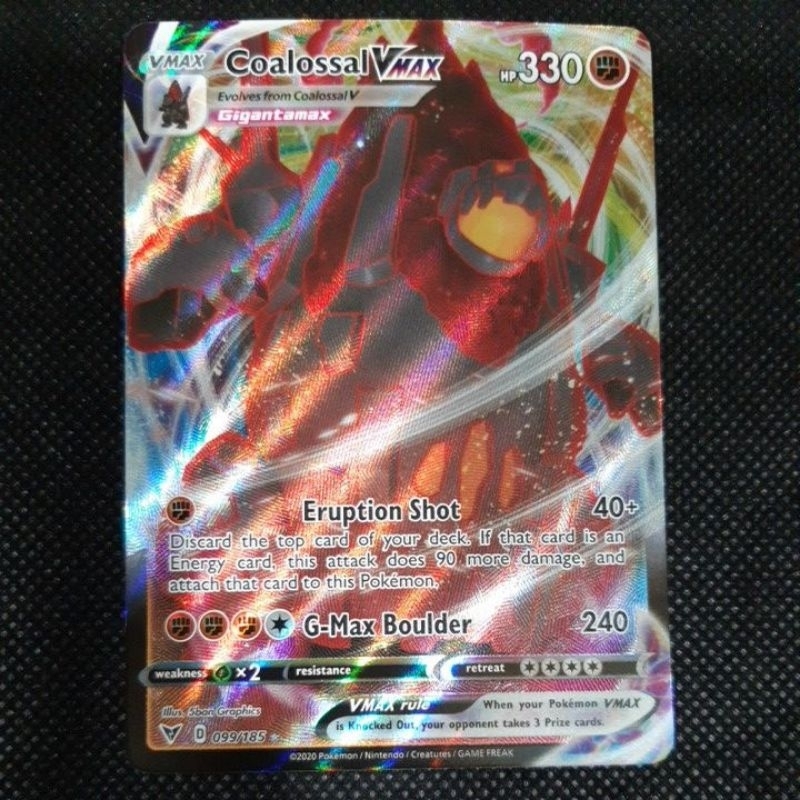 pokemon card coalossal 2020 Pokemon Coalossal Vmax 189/185 Secret Vivid Voltage main image 0