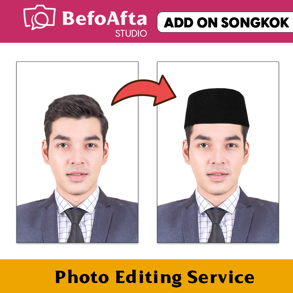 Edit Gambar Passport Visa Lesen Umrah Resume Photo Editing Service Add On Songkok 4114