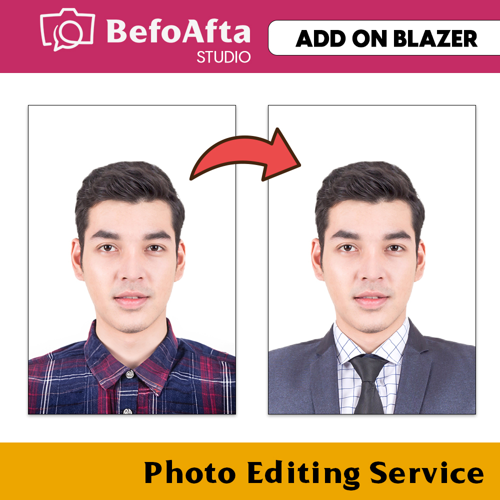 Edit Gambar Passport/ Visa/ Lesen/ Umrah/ Resume Photo Editing Service AddOn Blazer