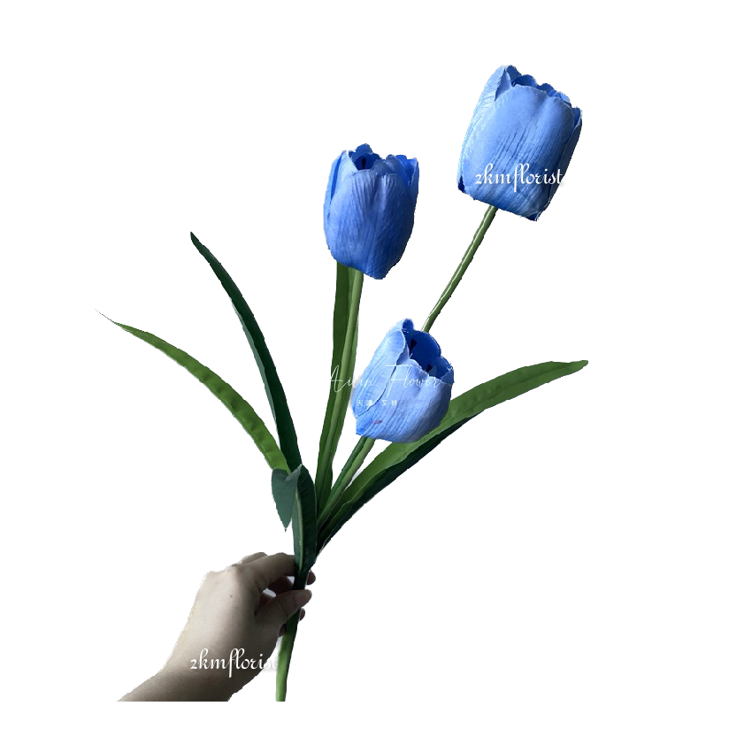 (3HEADS) TULIP Artificial Fake Silk Flower Bouquet Plant Living Room Home Decor Decoration Bunga