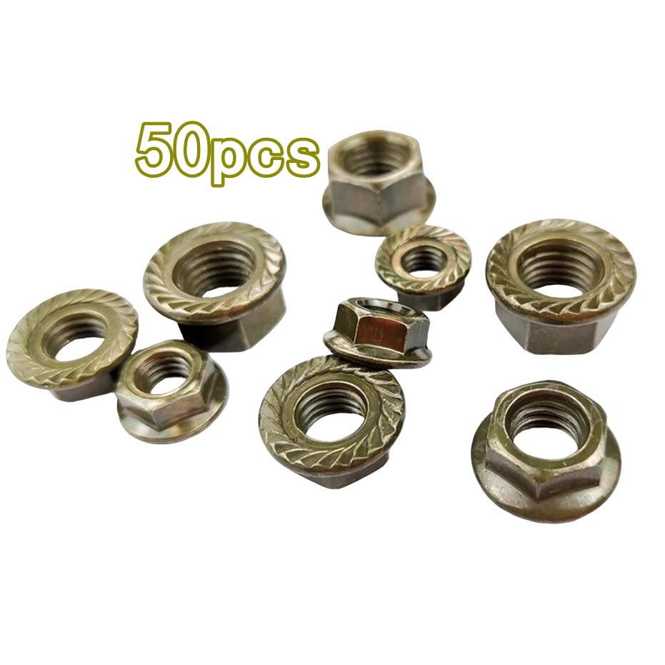 50pcs M5 Nut M6 Nut M8 Nut M10 Hex Nut Washer Nut Lock Nut Hexagon Nut