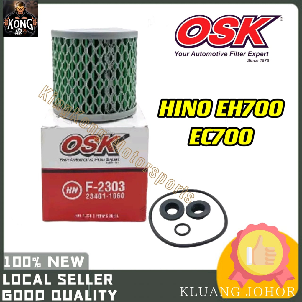 OSK F-2303 FUEL FILTER HINO EH700, EC100 (23401-1060) PENAPIS DEISEL ...