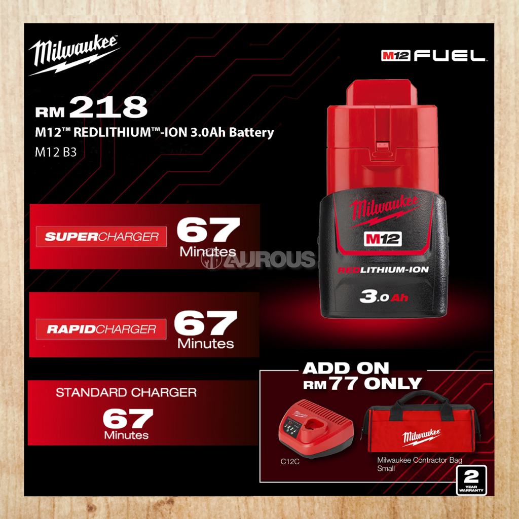 Milwaukee battery m12 3.0 hotsell