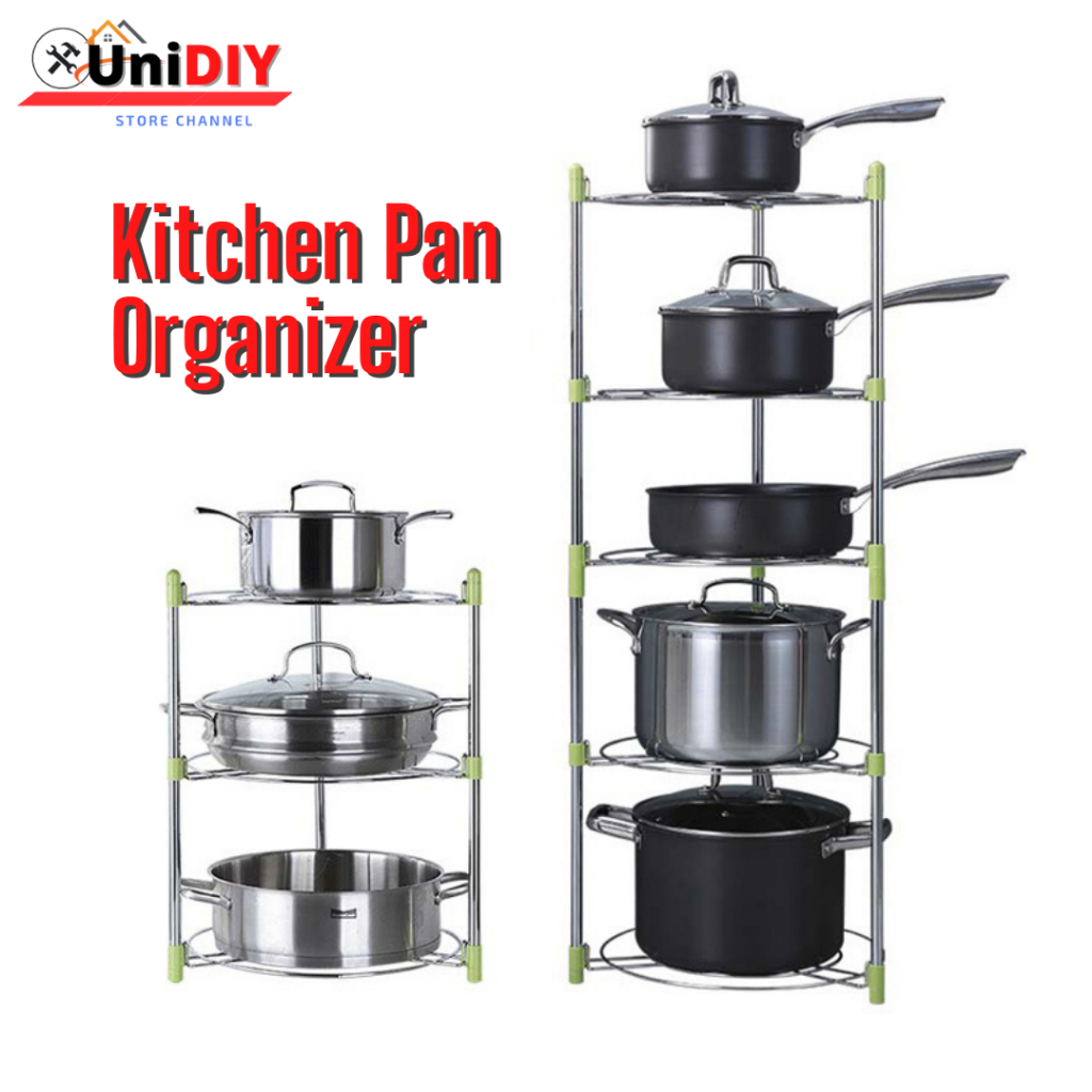 3 Layer Stainless Steel Kitchen Rack Storage Pan Pot Organizer Rack ...