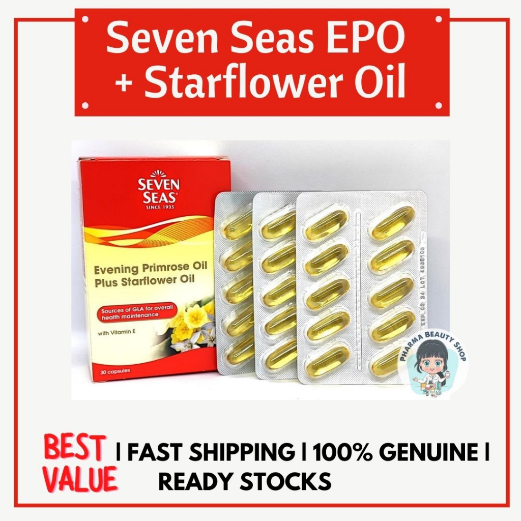 [EXP 08/2024] Seven Seas Evening Primrose Oil Plus Starflower Oil 30 capsules (For Menopausal