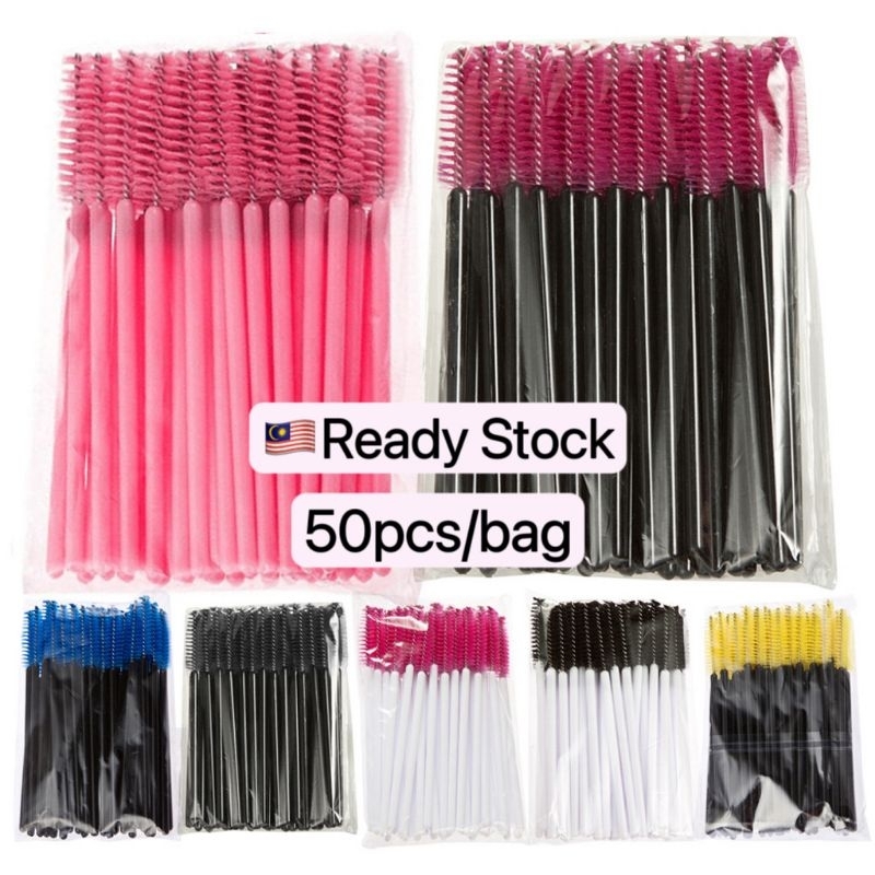 50pcs/pkt Eyelash Extension Brush Mascara Wand Cleaning Spooly Lash ...