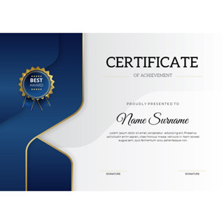 CERTIFICATE / SIJIL TEMPLATE_LANDSCAPE [EDITABLE] Dark Blue and Gold ...