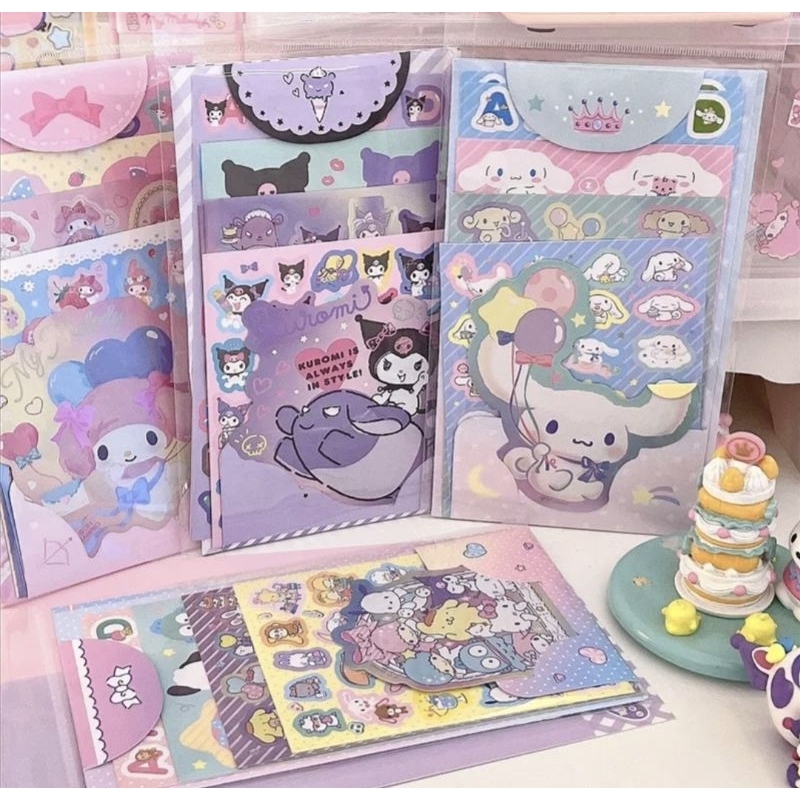 Hello Kitty Kuromi My Melody 9 In 1 Stickers Shopee Malaysia