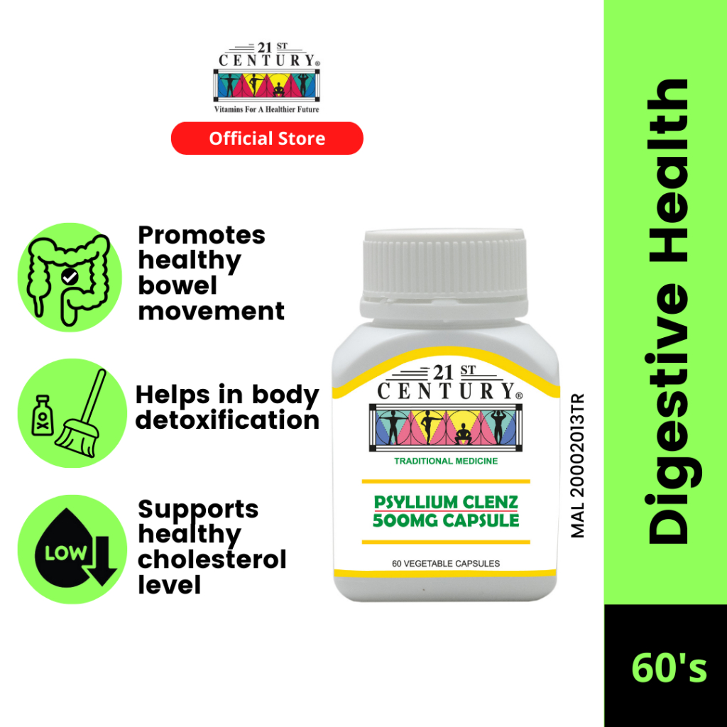 21st Century Psyllium Clenz 500mg 60 S Expiry Date 17 10 2026 My 11134207 7qul3