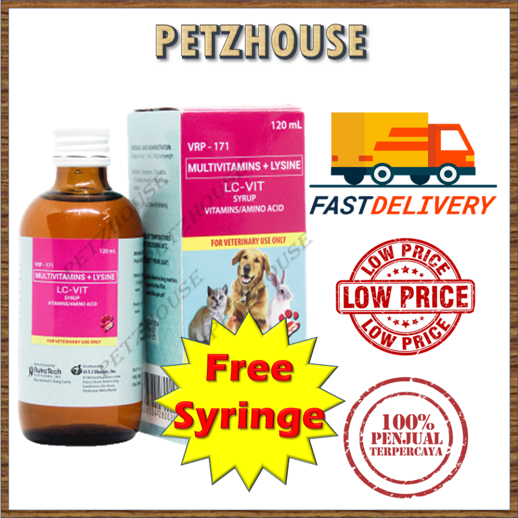 Multivitamins + Lysine for pets (cats, dogs) LCVIT syrup / vitamin