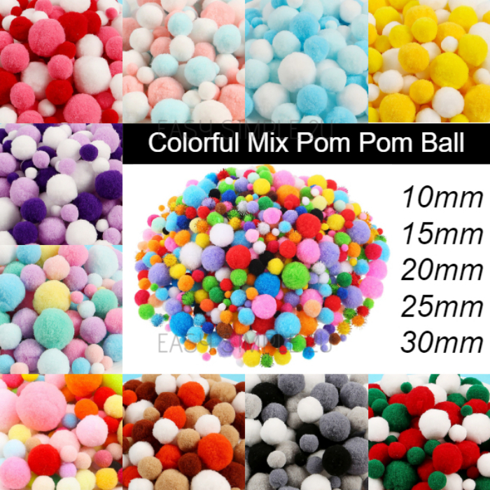 Cheap 10mm Colorful Pom pom Ball Plush Mixed Color Creative Kids Handmade  Material Glitter Foam Ball DIY Craft Supplies