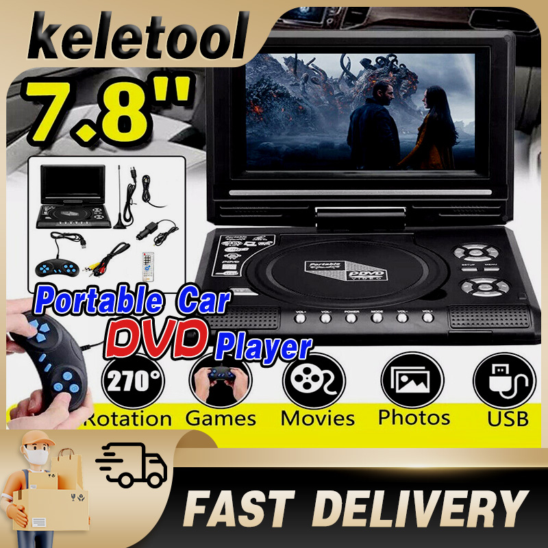 dvd player laptop 7.8inch dvd player tv radio bluetooth speaker 270