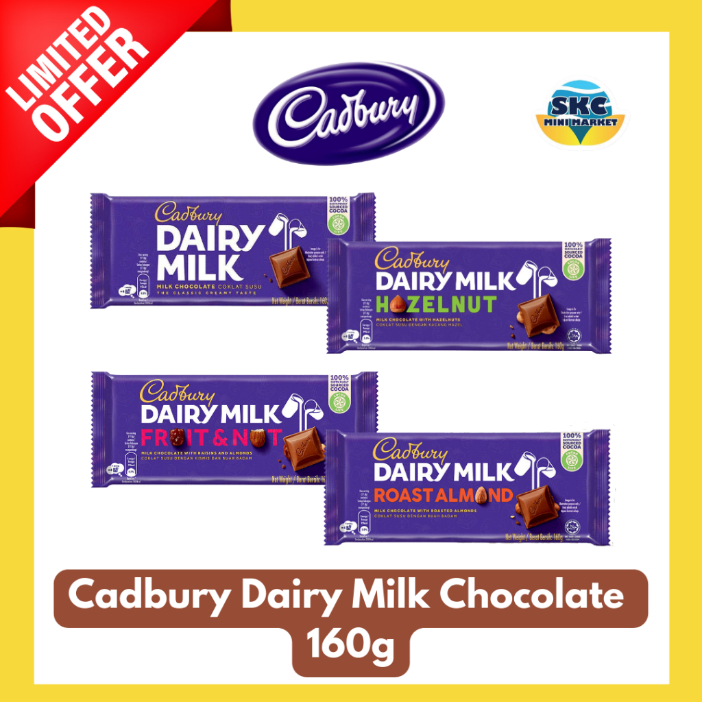 (SKCMM) Cadbury Dairy Milk Chocolate 160g [HALAL] Shopee Malaysia
