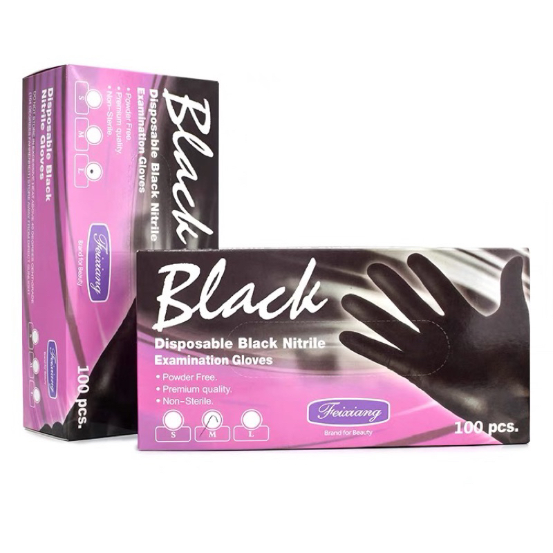 Disposable Black Glove Nitrile Examination Gloves 50pcs/box | Shopee ...