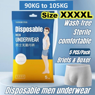 Generic 5pcs Breathable Men Cotton Underwear Briefs Disposable Pants L  White