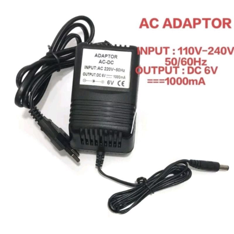 6V 1000mA Electric Jeep/Car/Motor Battery & Charger Plug AC To DC Power ...