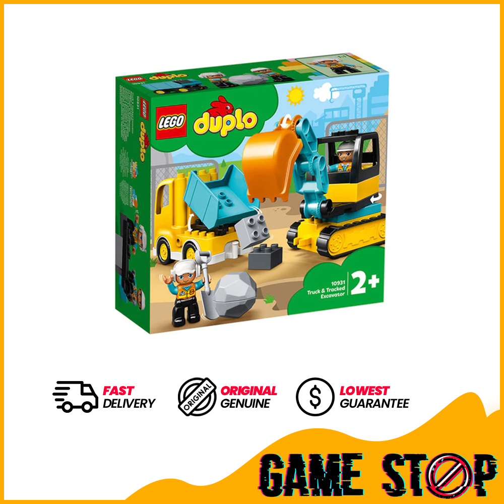 LEGO DUPLO Town Truck & Tracked Excavator Construction Vehicle 10931 Toy  for Toddlers 2 - 4 Years Old Girls & Boys, Fine Motor Skills Development 