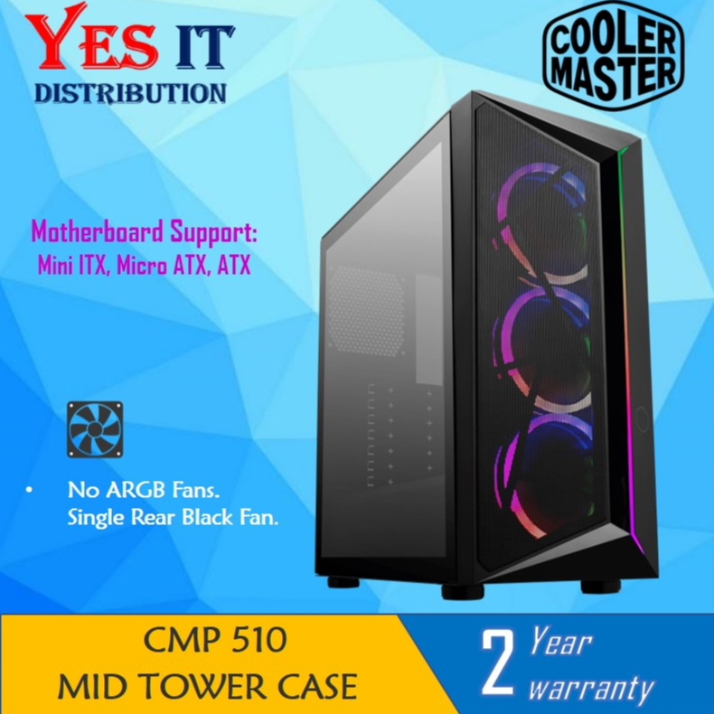 Cooler Master CMP 510 ATX Case / CMP 520 ARGB ATX PC Case ( CM-CP510 ...