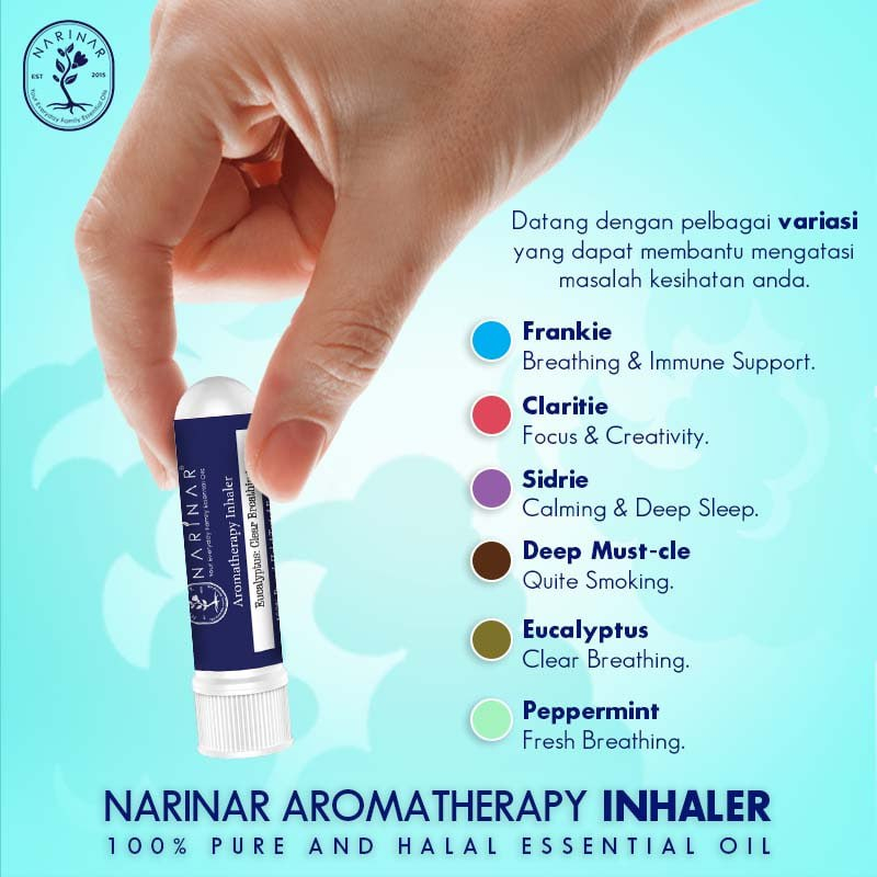 NARINAR Aromatherapy Inhaler - Pure & Halal Tested Essential Oil ( Flu ...