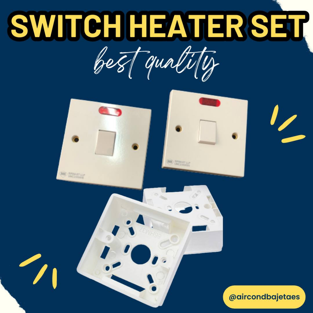 SWITCH HEATER SET READY STOCK AIRCOND 20A 25OV DP FLUSH SWITCH WITH ...