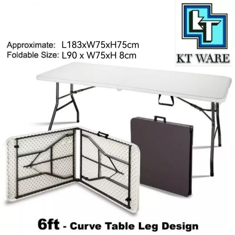 KT WARE 6feet Multipurpose Folding Table Heavy Duty Exhibition Dining