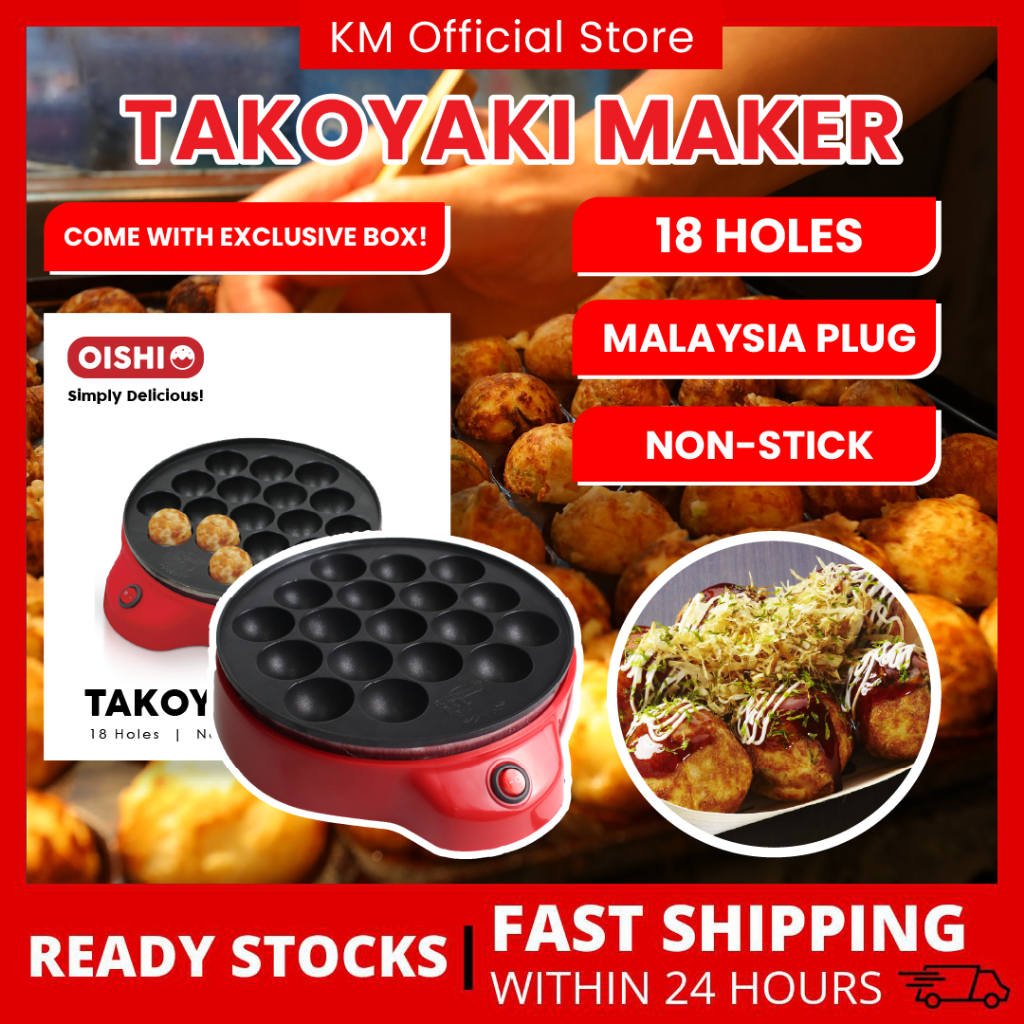 PROMO‼️ Takoyaki Maker Pan Electric Maker Machine Dapur Takoyaki Shopee Malaysia