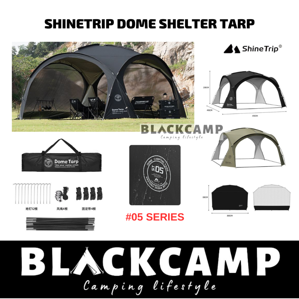 Dome Shelter PU3000mm Dome Tarp with Door Cloth Door Net Tent