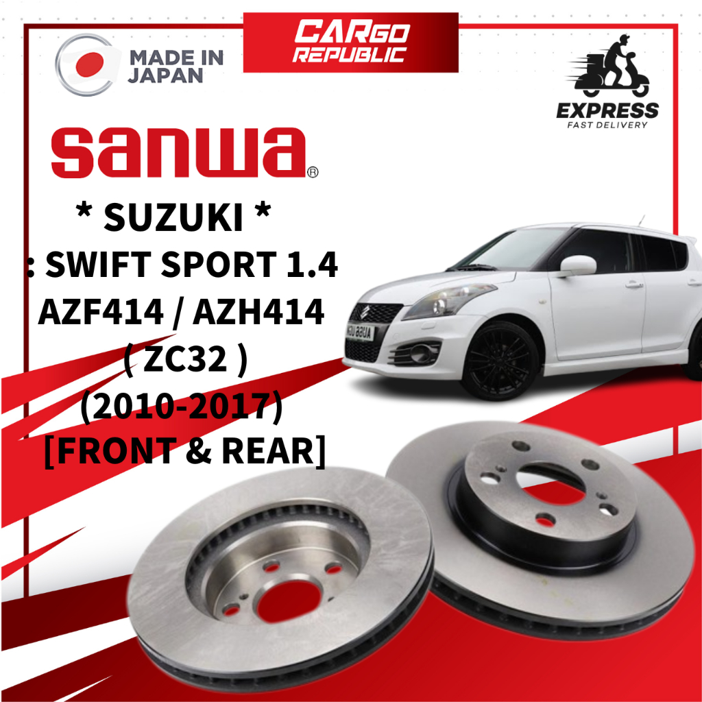 Sanwa Disc Rotor Suzuki Swift Sport 1.4 Azf414 / Azh414 Zc32 (2010-2017 ...