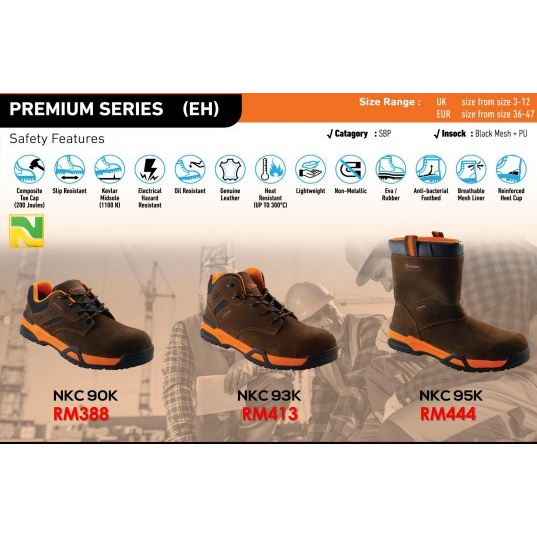 Neuking Safety Shoes Premium Series ( Composite Toe Cap & Kelvar ...