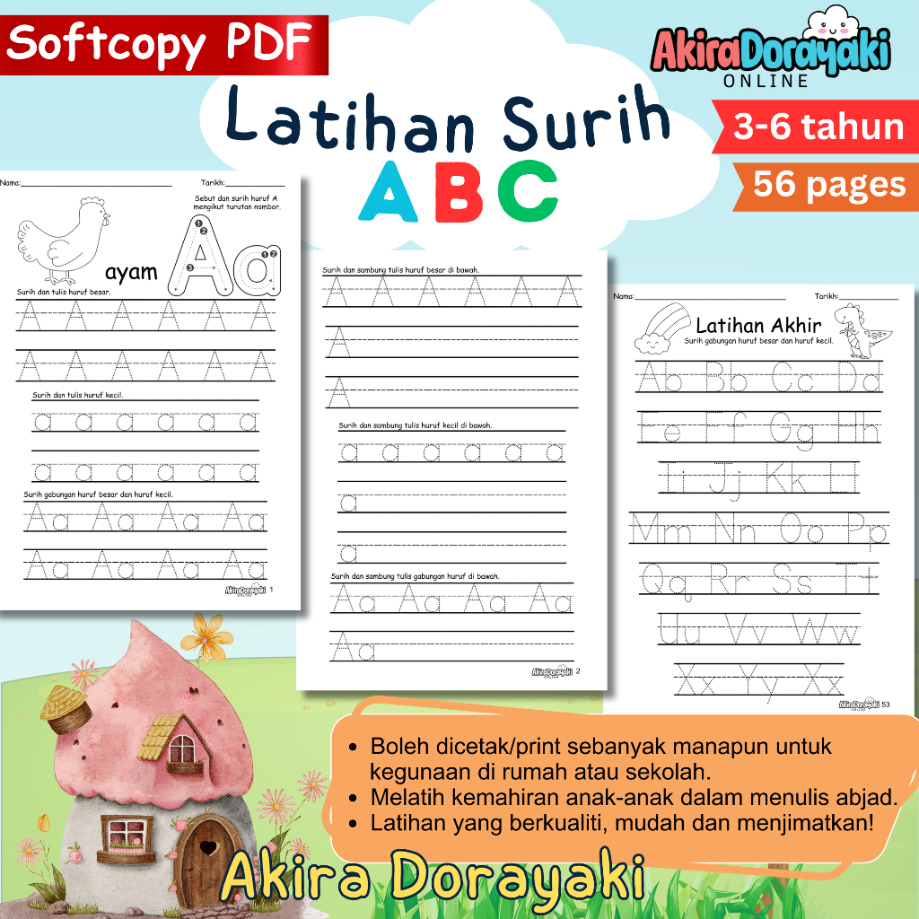 03 PDF [softcopy] Latihan Menulis Surih ABC Bahasa Melayu Lembaran ...