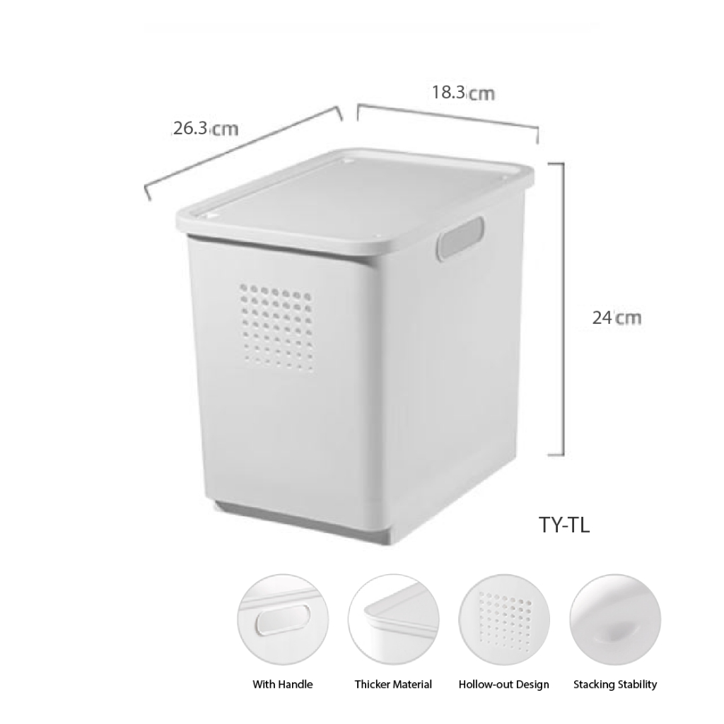 Heave Duty Stackable White Storage Box Organizers with wheel Lid