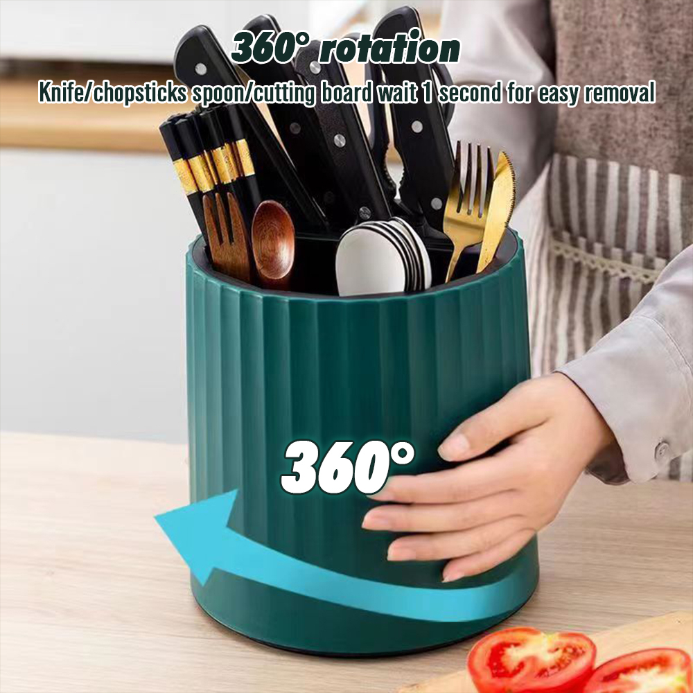 Cutlery Holder 360° Rotating Multifuntion Knife Chopstick Holder Spoon ...