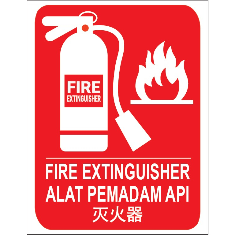 Fire Extinguisher PVC Sticker /Pelekat PVC Pemadam Api /灭火器 PVC 贴纸 ...