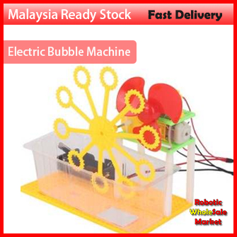 Electric Bubble Machine Wood DIY Intellect Games STEM Educational Science Kits Assemble Toy Gift